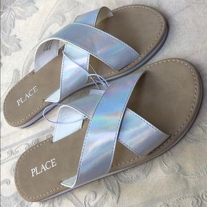 Children’s Place White Iridescent Sandals